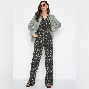 LTS Tall Black Ditsy Print Jumpsuit Size UK 18/ 14 US